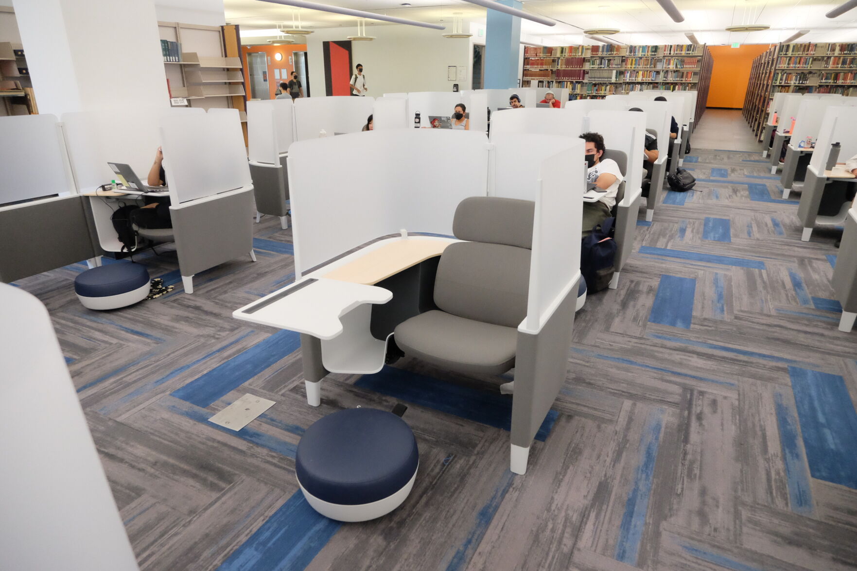 Study desks at the Pollak Library